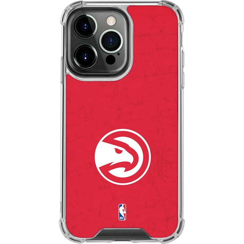 NBA Atlanta Hawks Distressed iPhone 16 Pro Clear Case