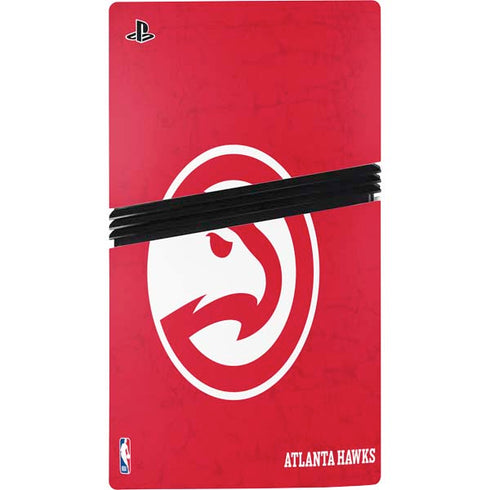 NBA Atlanta Hawks Distressed PS5 Pro Disk Console Skin