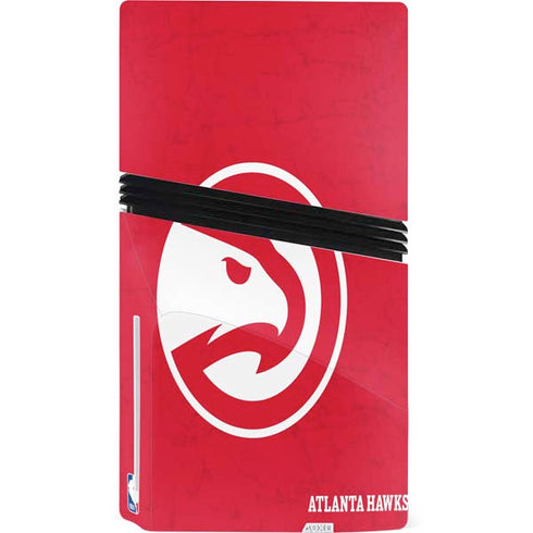 NBA Atlanta Hawks Distressed PS5 Pro Disk Console Skin