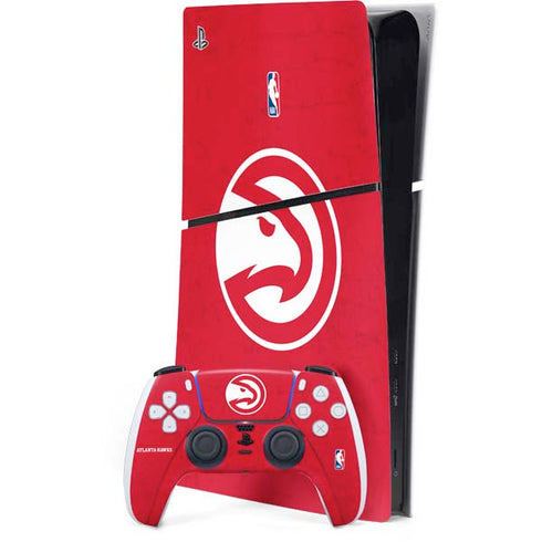 NBA Atlanta Hawks Distressed PS5 Slim Digital Edition Bundle Skin