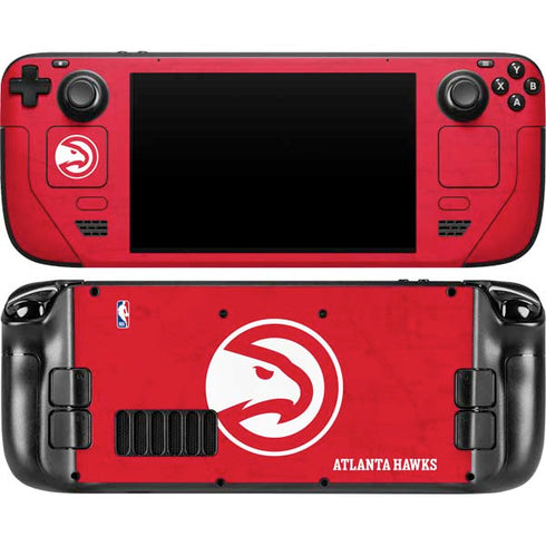 NBA Atlanta Hawks Distressed Steam Deck Handheld Gaming Computer OLED Skin