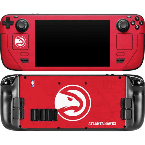 NBA Atlanta Hawks Distressed Steam Deck Handheld Gaming Computer Skin