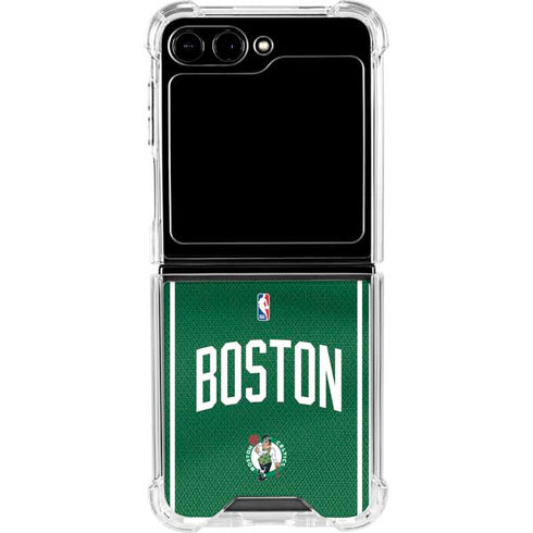 NBA Boston Celtics Jersey Galaxy Z Flip6 Clear Case