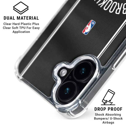 NBA Brooklyn Nets Jersey iPhone 16 Plus Clear Case