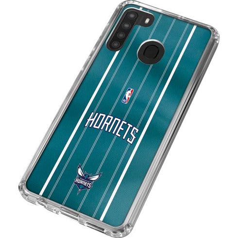 NBA Charlotte Hornets Jersey Galaxy A21 Clear Case