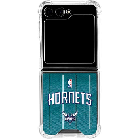 NBA Charlotte Hornets Jersey Galaxy Z Flip6 Clear Case