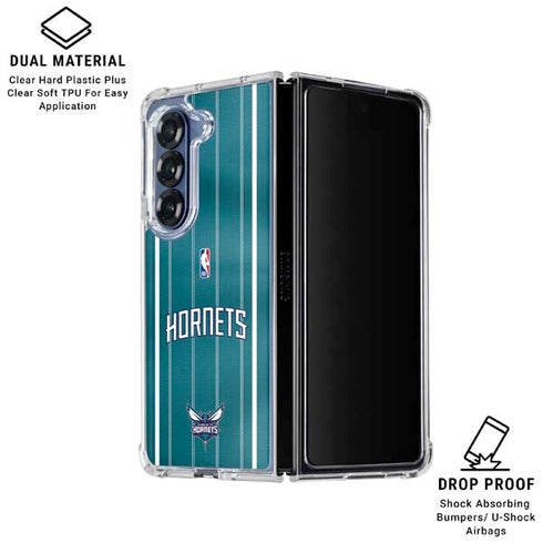 NBA Charlotte Hornets Jersey Galaxy Z Fold6 Clear Case