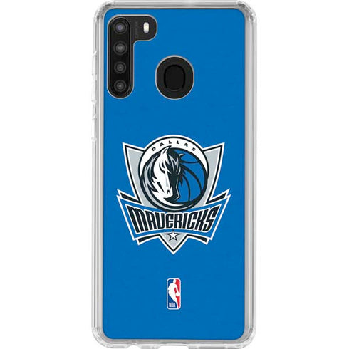 NBA Dallas Mavericks Distressed Galaxy A21 Clear Case