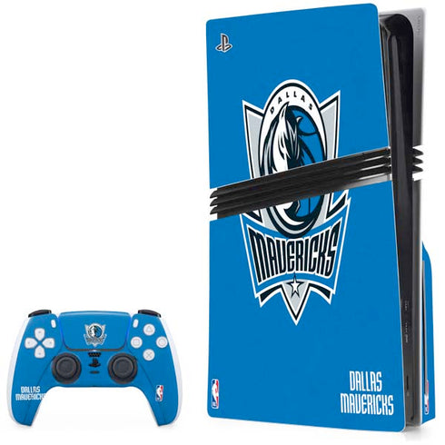 NBA Dallas Mavericks Distressed PS5 Pro Disk Bundle Skin