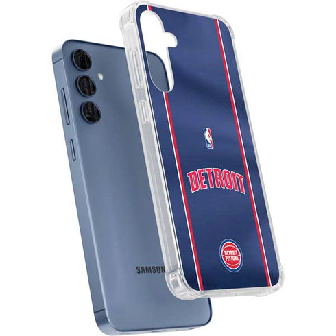 NBA Detroit Pistons Jersey Galaxy A55 5G Clear Case