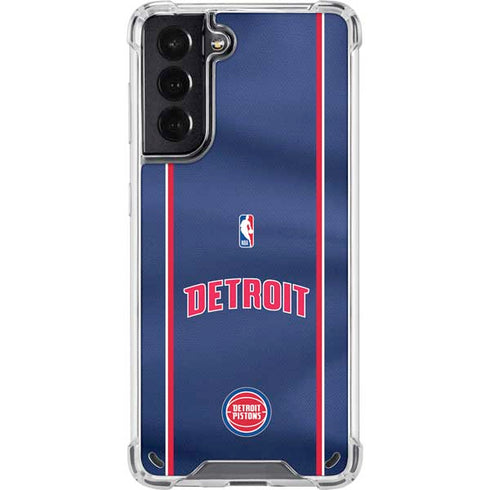 NBA Detroit Pistons Jersey Galaxy S21 5G Clear Case