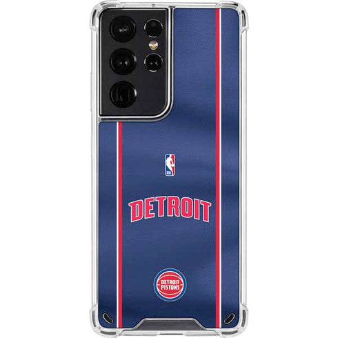NBA Detroit Pistons Jersey Galaxy S21 Ultra 5G Clear Case