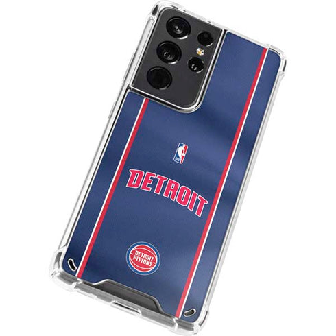 NBA Detroit Pistons Jersey Galaxy S21 Ultra 5G Clear Case