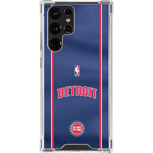 NBA Detroit Pistons Jersey Galaxy S23 Ultra Clear Case