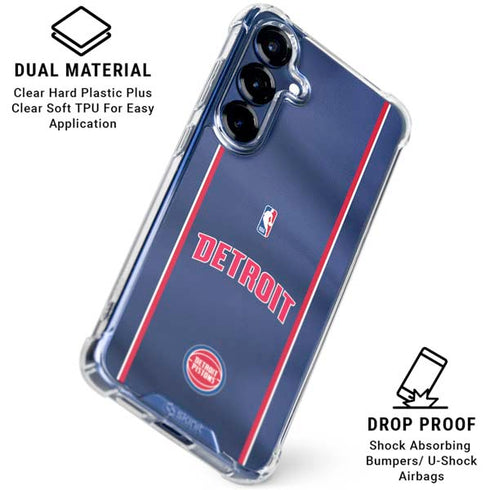 NBA Detroit Pistons Jersey Galaxy S25 Plus Clear Case