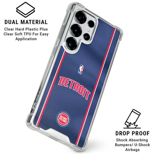 NBA Detroit Pistons Jersey Galaxy S25 Ultra Clear Case