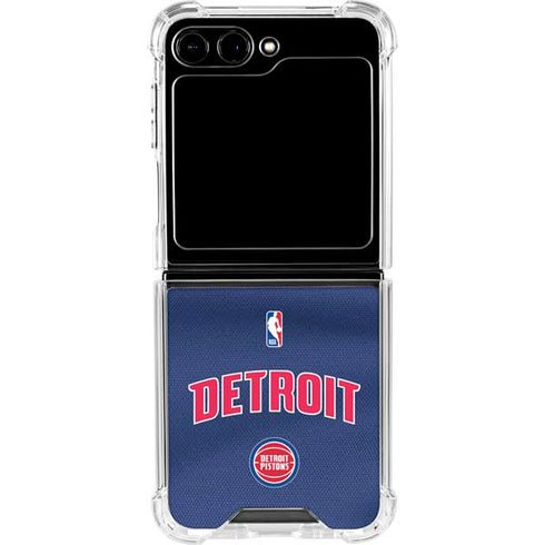 NBA Detroit Pistons Jersey Galaxy Z Flip6 Clear Case