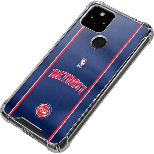 NBA Detroit Pistons Jersey Google Pixel 5a 5G Clear Case