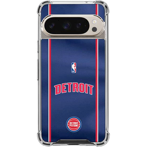 NBA Detroit Pistons Jersey Google Pixel 9 Pro XL Clear Case