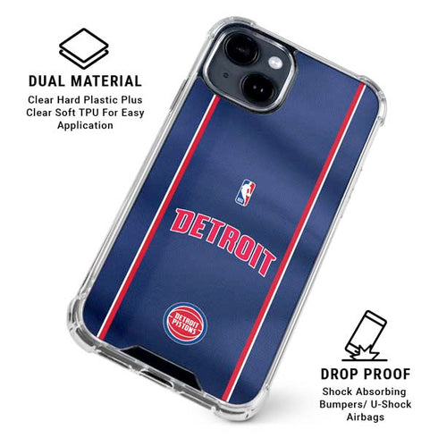 NBA Detroit Pistons Jersey iPhone 14 Plus Clear Case