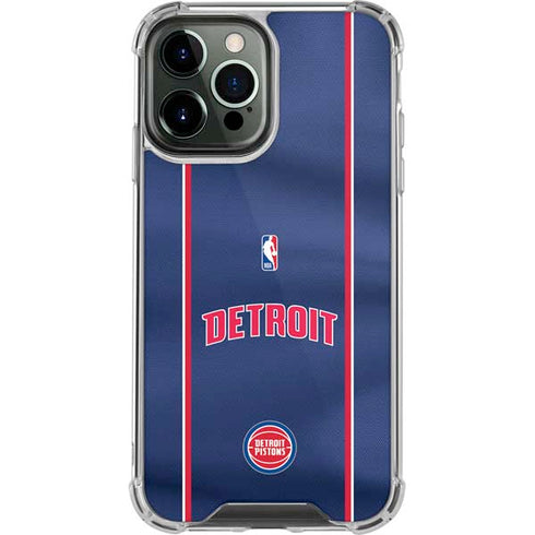 NBA Detroit Pistons Jersey iPhone 14 Pro Max Clear Case