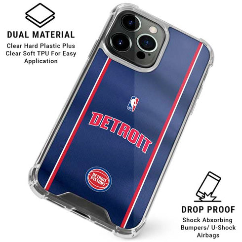 NBA Detroit Pistons Jersey iPhone 15 Pro Max Clear Case