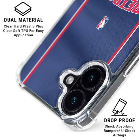 NBA Detroit Pistons Jersey iPhone 16 Clear Case