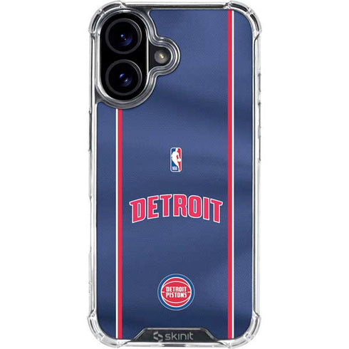 NBA Detroit Pistons Jersey iPhone 16 Plus Clear Case