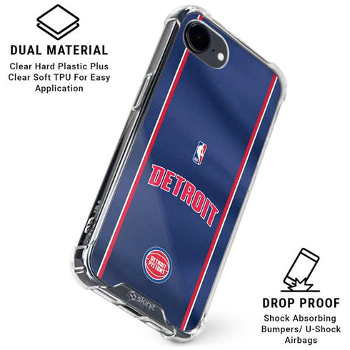 NBA Detroit Pistons Jersey iPhone 16e Clear Case