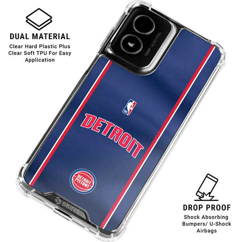 NBA Detroit Pistons Jersey Moto G Power 5G (2024) Clear Case