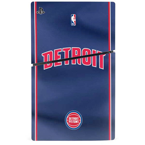 NBA Detroit Pistons Jersey PS5 Slim Disk Console Skin