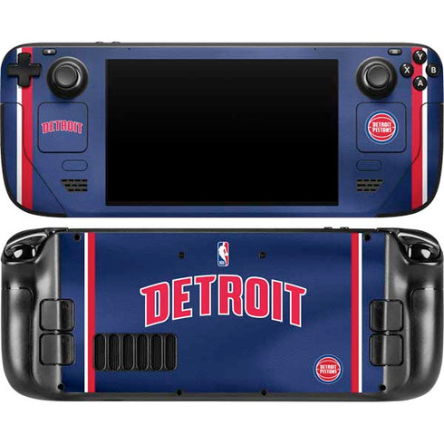 NBA Detroit Pistons Jersey Steam Deck Handheld Gaming Computer OLED Skin