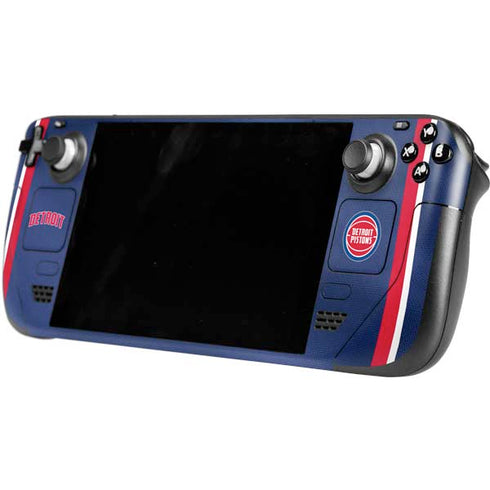 NBA Detroit Pistons Jersey Steam Deck Handheld Gaming Computer OLED Skin
