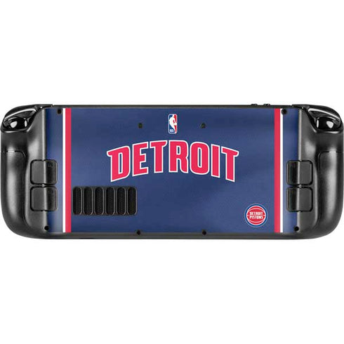 NBA Detroit Pistons Jersey Steam Deck Handheld Gaming Computer OLED Skin