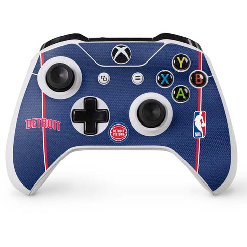 NBA Detroit Pistons Jersey Xbox One S Console and Controller Bundle Skin