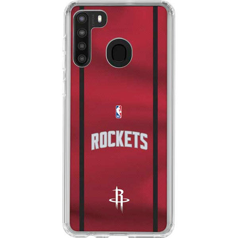 NBA Houston Rockets Jersey Galaxy A21 Clear Case