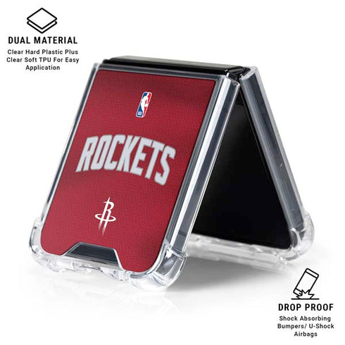 NBA Houston Rockets Jersey Galaxy Z Flip6 Clear Case