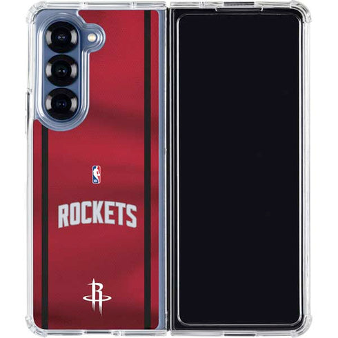 NBA Houston Rockets Jersey Galaxy Z Fold6 Clear Case