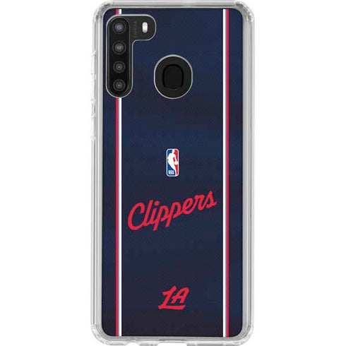NBA LA Clippers Jersey Galaxy A21 Clear Case
