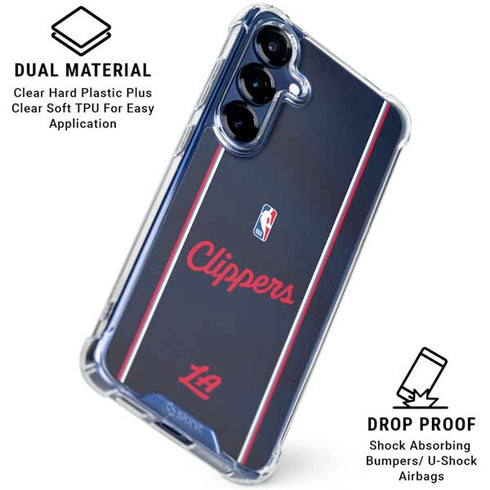 NBA LA Clippers Jersey Galaxy S25 Plus Clear Case