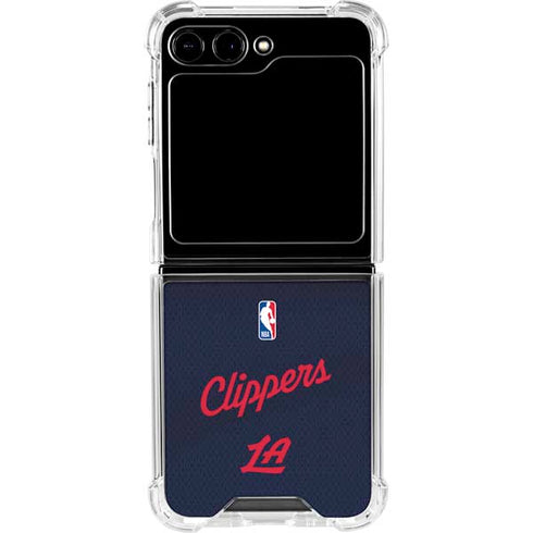 NBA LA Clippers Jersey Galaxy Z Flip6 Clear Case