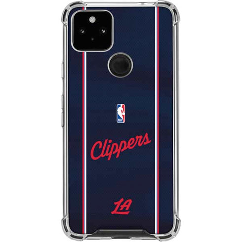 NBA LA Clippers Jersey Google Pixel 5a 5G Clear Case