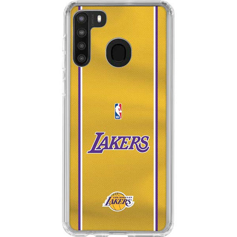 NBA Los Angeles Lakers Jersey Galaxy A21 Clear Case