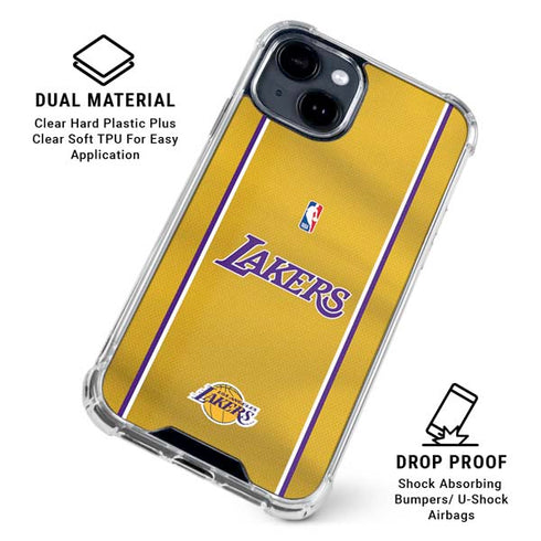 NBA Los Angeles Lakers Jersey iPhone 15 Plus Clear Case