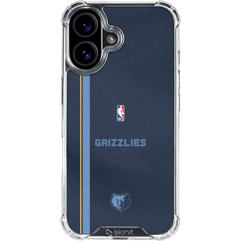 NBA Memphis Grizzlies Jersey iPhone 16 Plus Clear Case