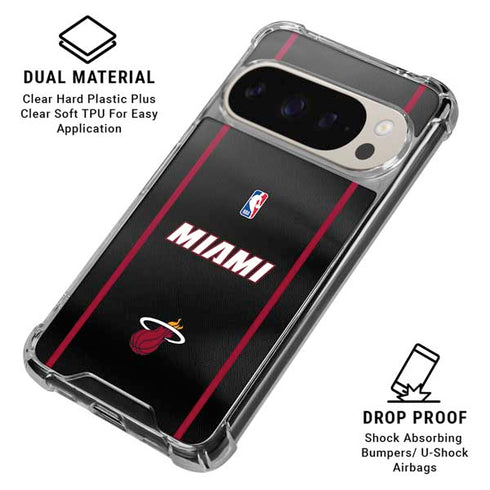 NBA Miami Heat Jersey Google Pixel 9 Pro XL Clear Case