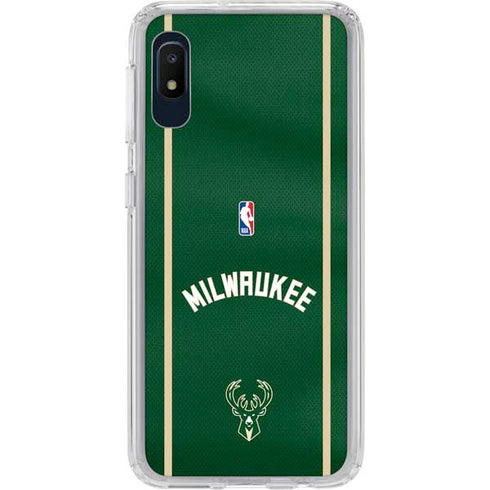 NBA Milwaukee Bucks Jersey Galaxy A10e Clear Case