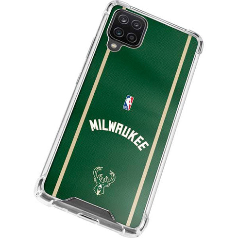 NBA Milwaukee Bucks Jersey Galaxy A12 Clear Case