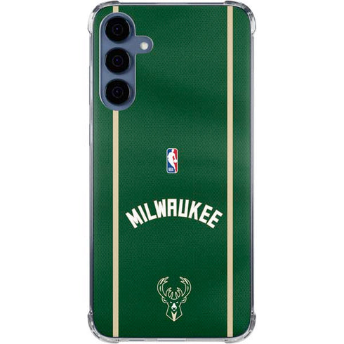 NBA Milwaukee Bucks Jersey Galaxy A35 5G Clear Case