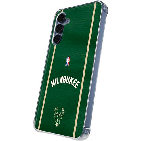 NBA Milwaukee Bucks Jersey Galaxy A35 5G Clear Case